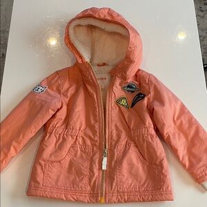 Cat & Jack Orange Hooded Jacket with Fun Patches